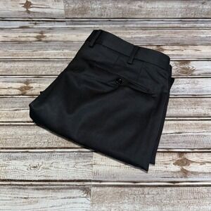 Incotex Dress Pants Mens 36x28 Black Benson High Comfort Wool Blend Flat Front